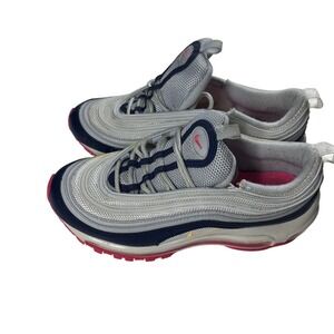 Nike Air Max 97 Sneakers Women's Size 7 US White/Navy/Pink Mesh &‎ Synthetic